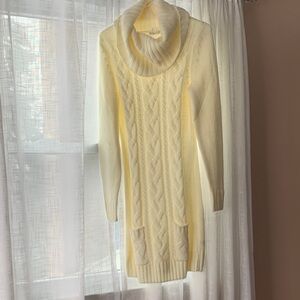 VENUS Cream Cowl Neck Sweater Dress